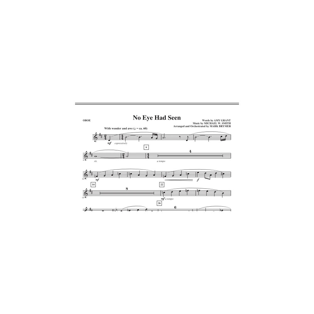 No Eye Had Seen - Oboe