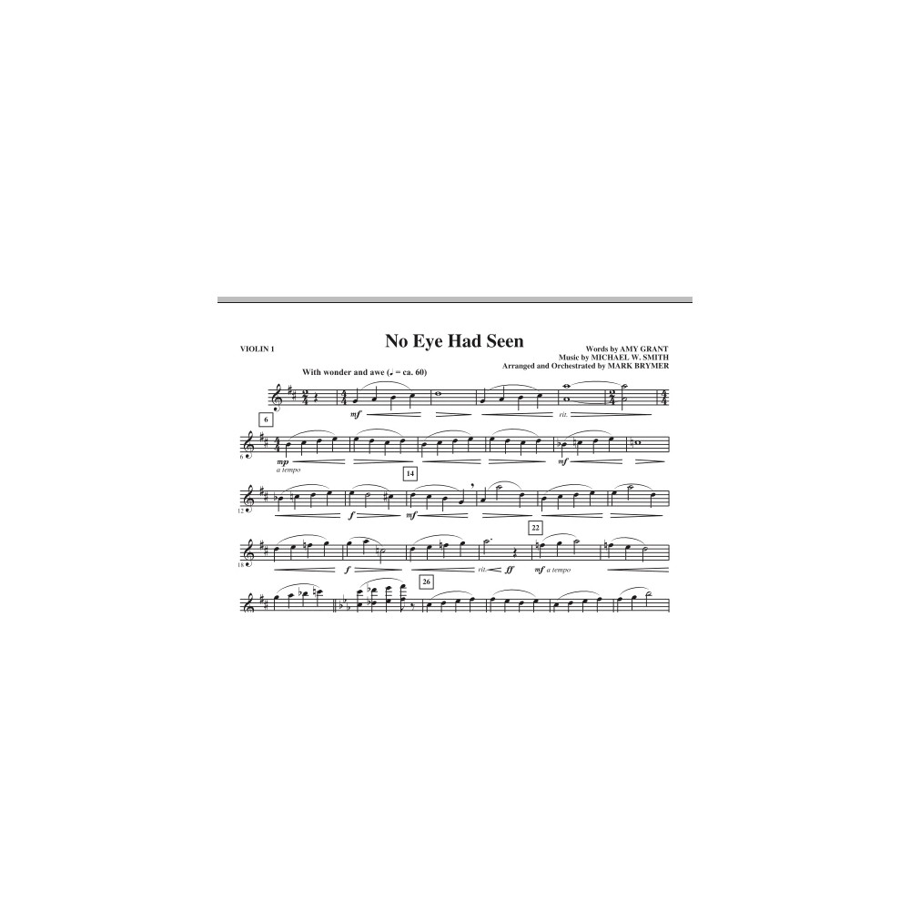 No Eye Had Seen - Violin 1