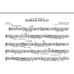 Hawaii Five-O - Violin 3 (Viola Treble Clef)