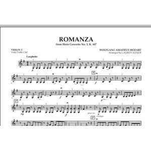 Romanza (from Horn Concerto No. 3, K. 447) - Violin 3 (Viola Treble Clef)