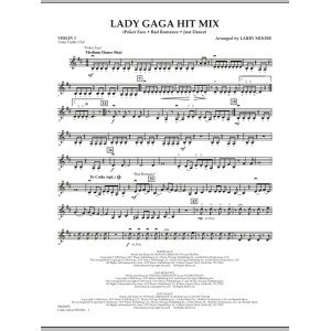 Lady GaGa Hit Mix - Violin 3 (Viola Treble Clef)