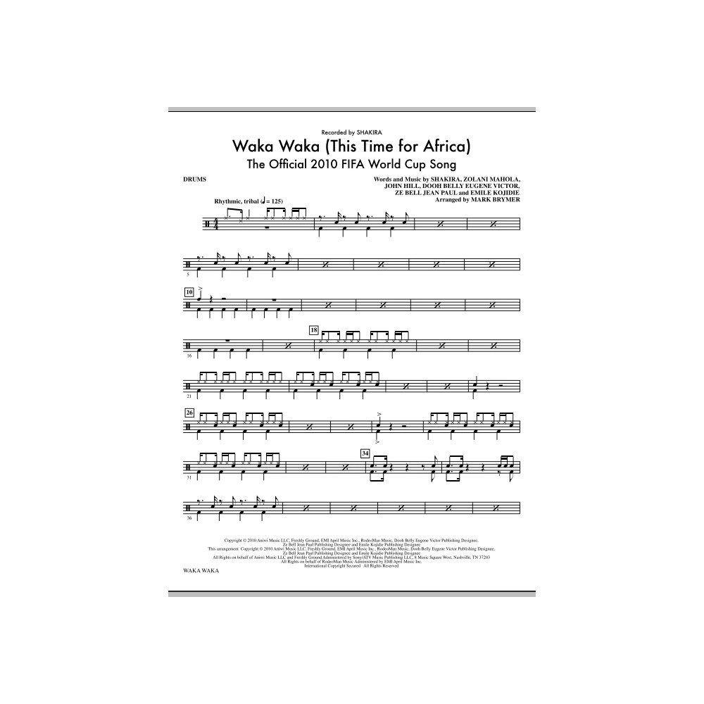 Waka Waka (This Time For Africa) - The Official 2010 FIFA World Cup Song - Drums