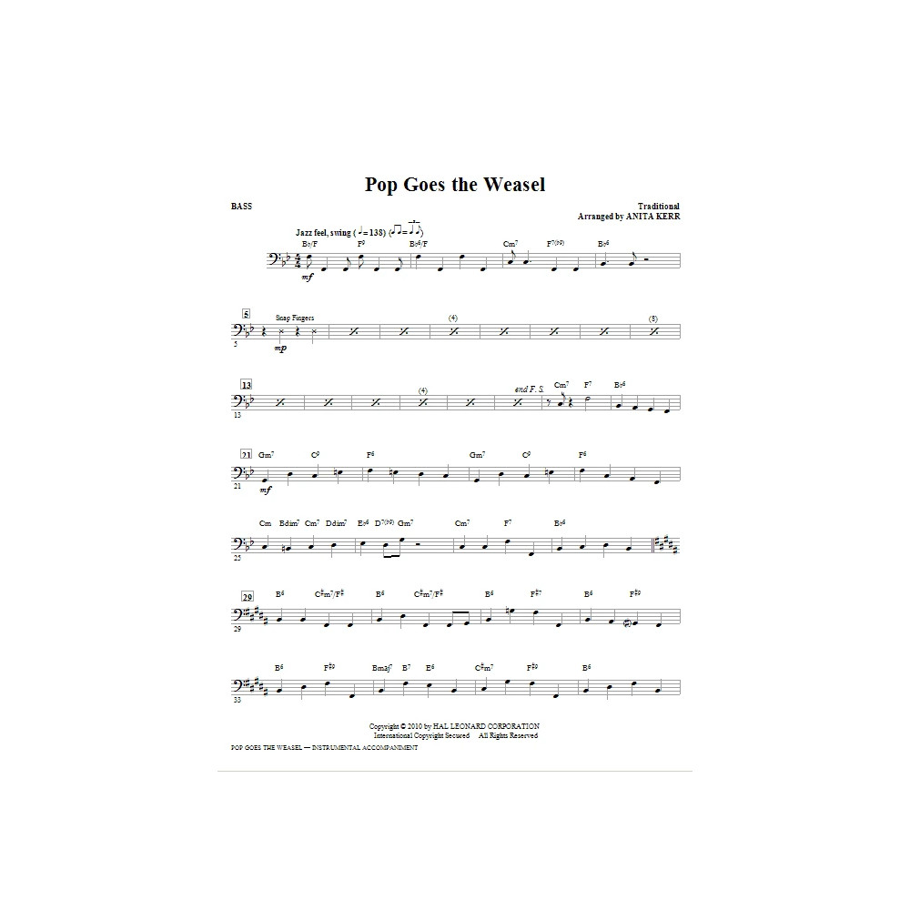 Pop Goes The Weasel - Bass