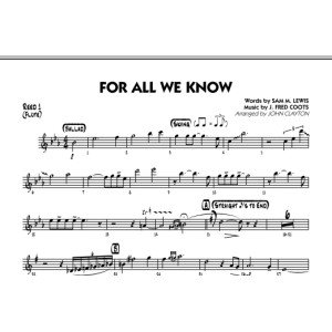 For All We Know - Reed 1 (Flute)