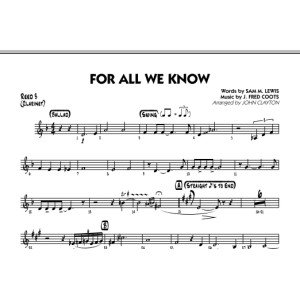 For All We Know - Reed 3 (Klarinette)