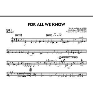 For All We Know - Reed 4 (Clarinet)