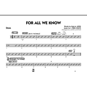 For All We Know - Drums