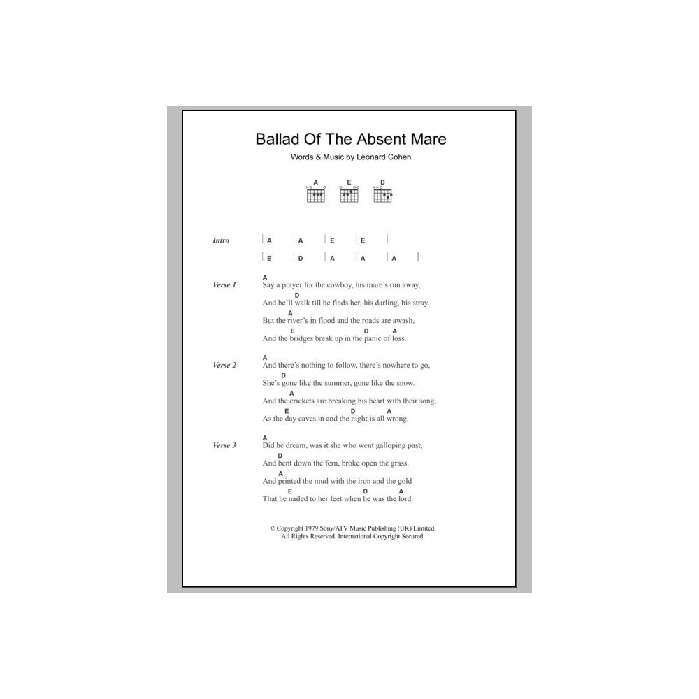 Ballad Of The Absent Mare