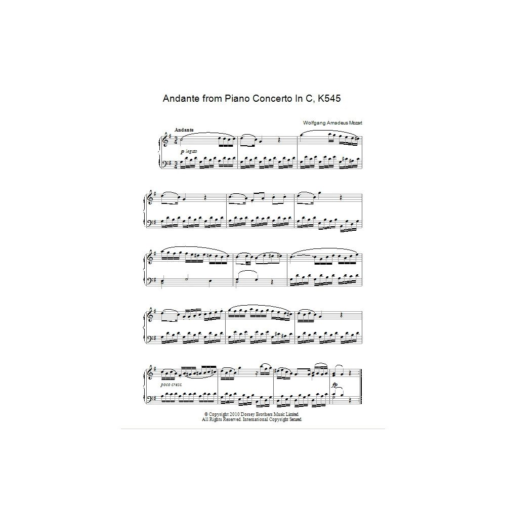 Andante (from Piano Sonata In C, K545)