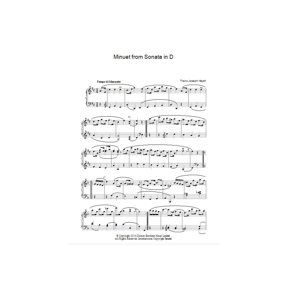 Minuet From Sonata In D