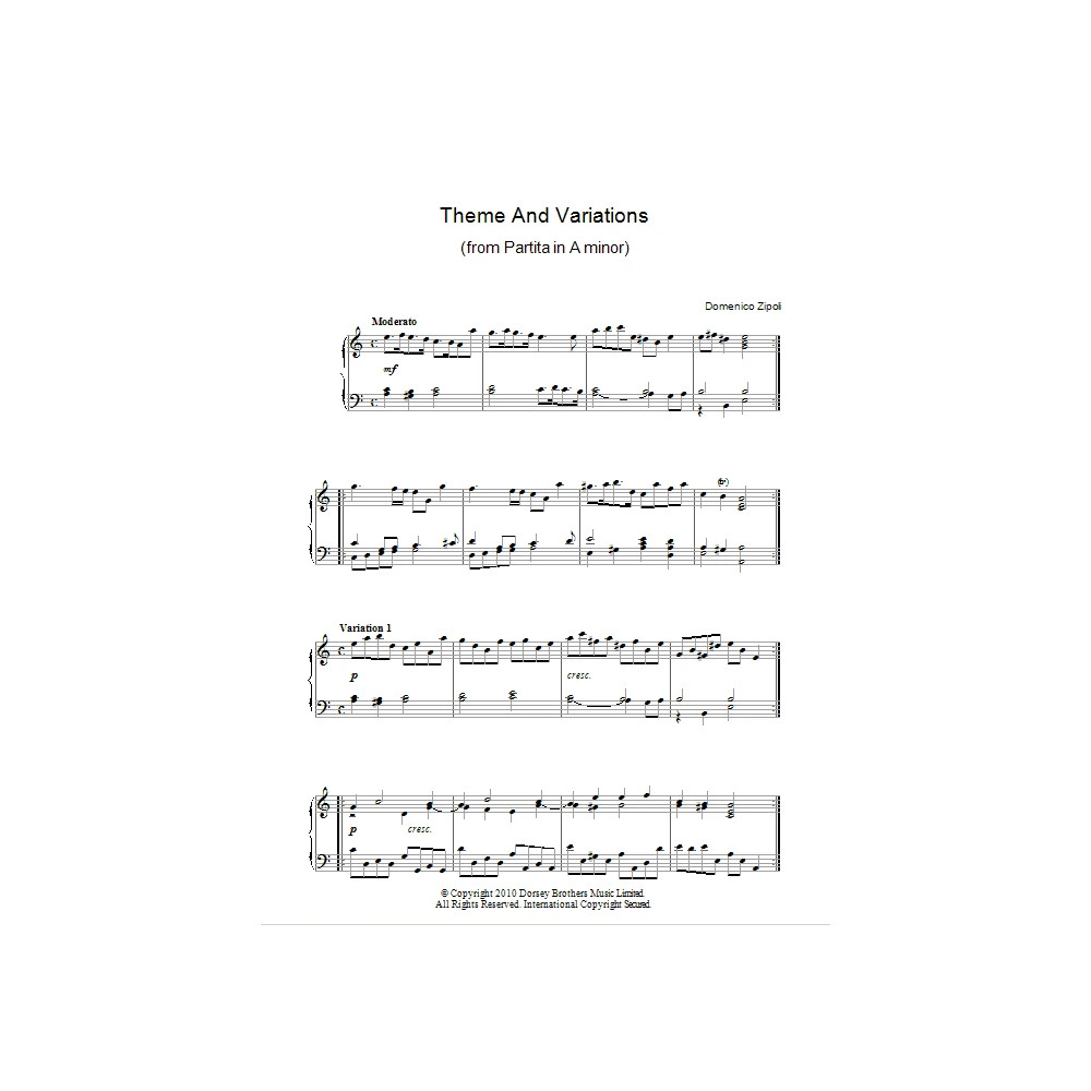 Theme And Variations From Partita In A Minor