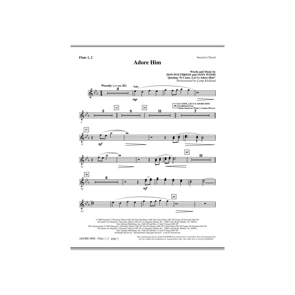 Adore Him - Flute 1 & 2