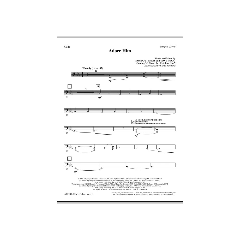 Adore Him - Cello