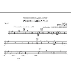 In Remembrance - Oboe