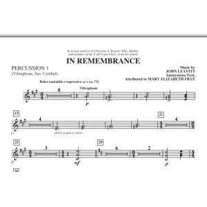 In Remembrance - Percussion 1