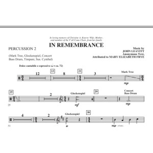 In Remembrance - Percussion 2