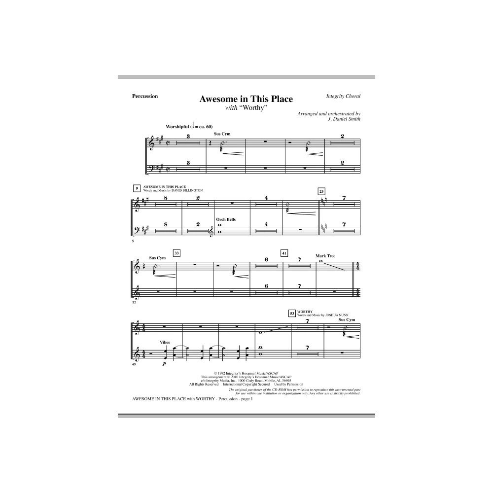 Awesome In This Place (with Worthy) - Percussion