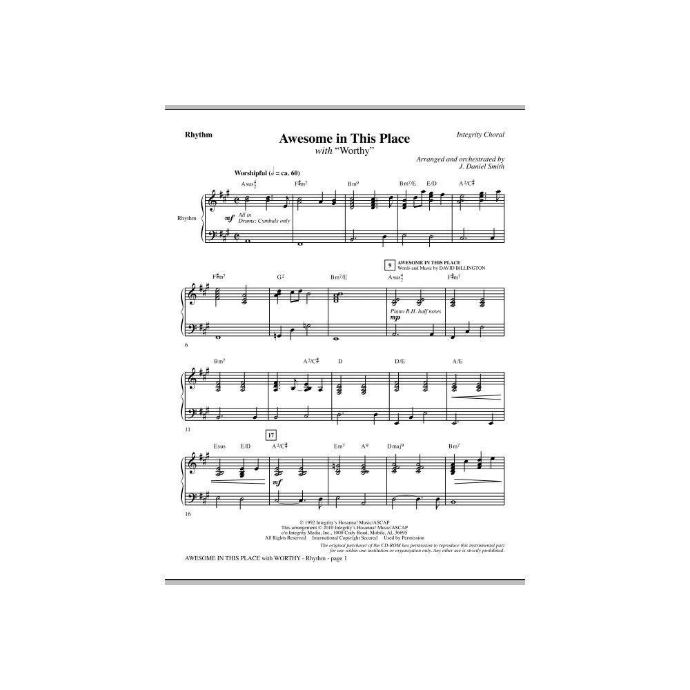 Awesome In This Place (with Worthy) - Rhythm