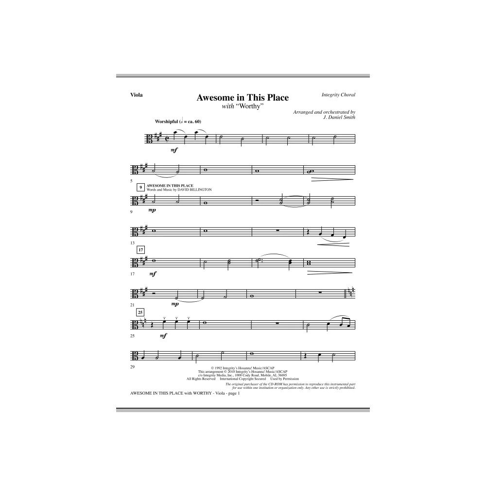 Awesome In This Place (with Worthy) - Viola