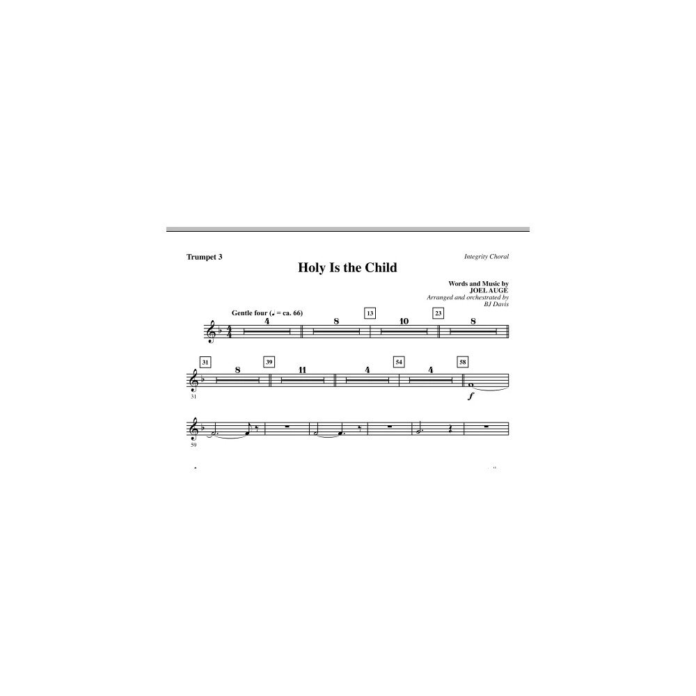 Holy Is The Child - Bb Trumpet 3
