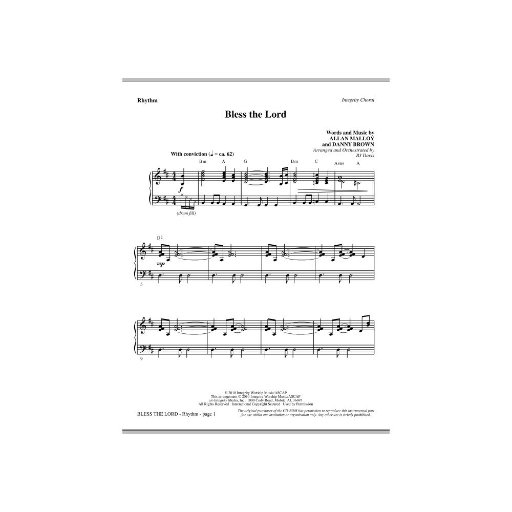Bless The Lord - Rhythm