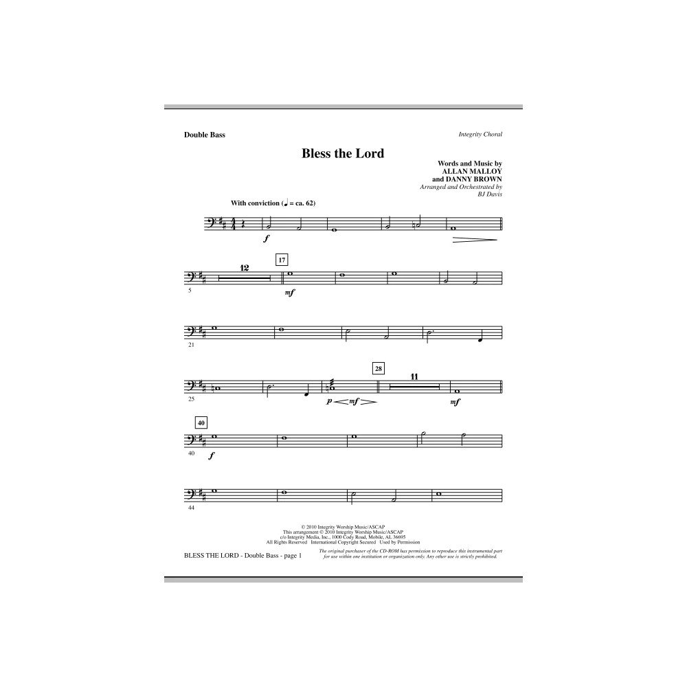 Bless The Lord - Double Bass