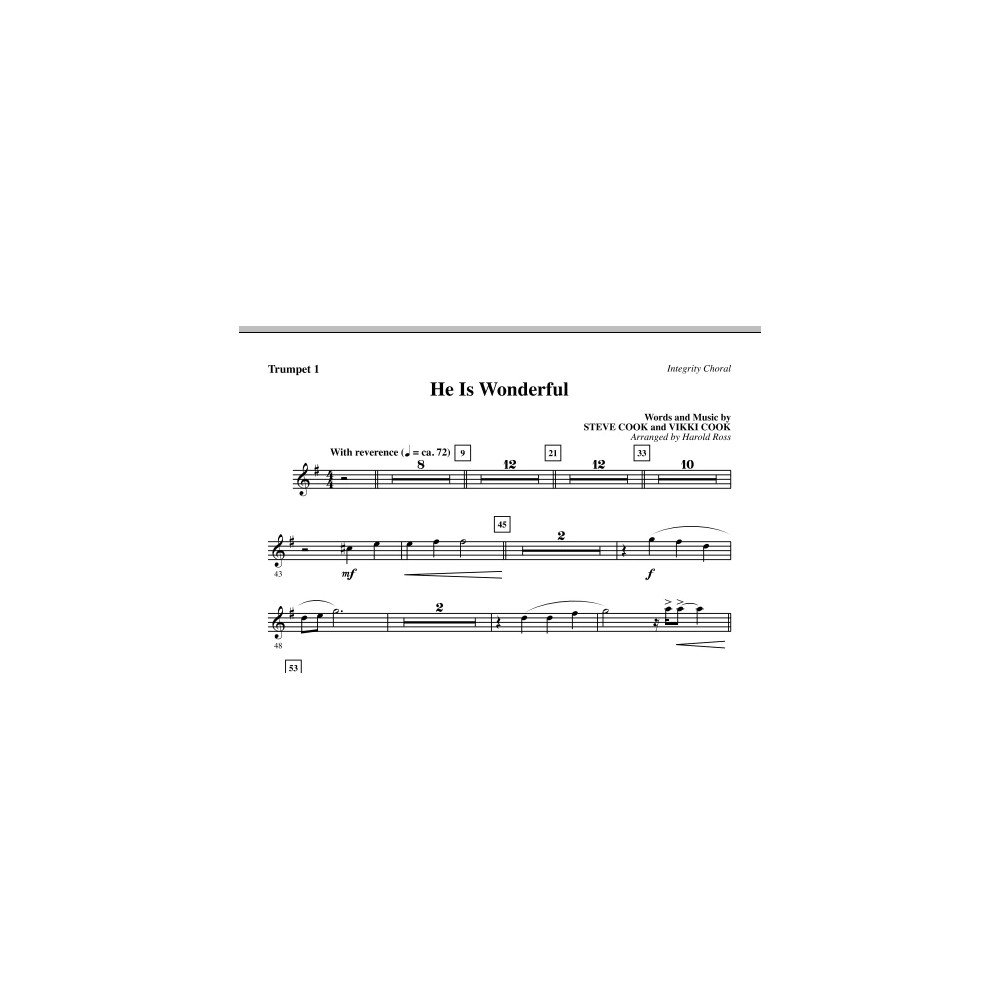 He Is Wonderful - Trumpet 1