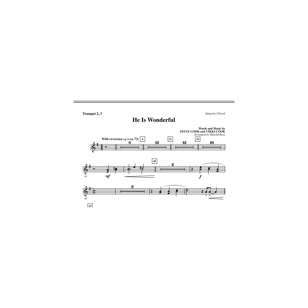 He Is Wonderful - Trumpet 2 & 3