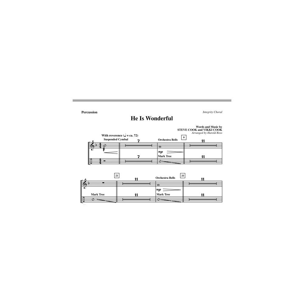 He Is Wonderful - Percussion