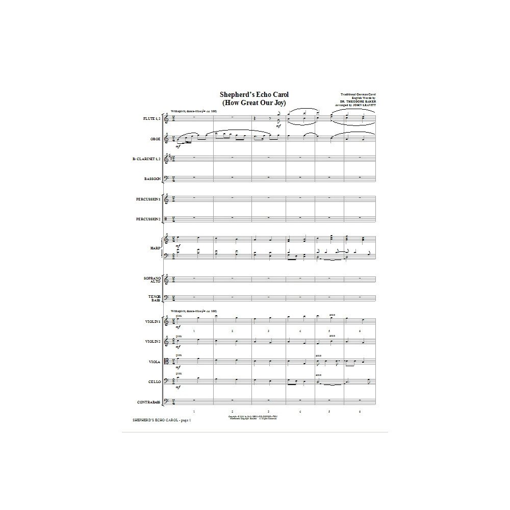 Shepherd's Echo Carol (How Great Our Joy) (arr. John Leavitt) - Full Score