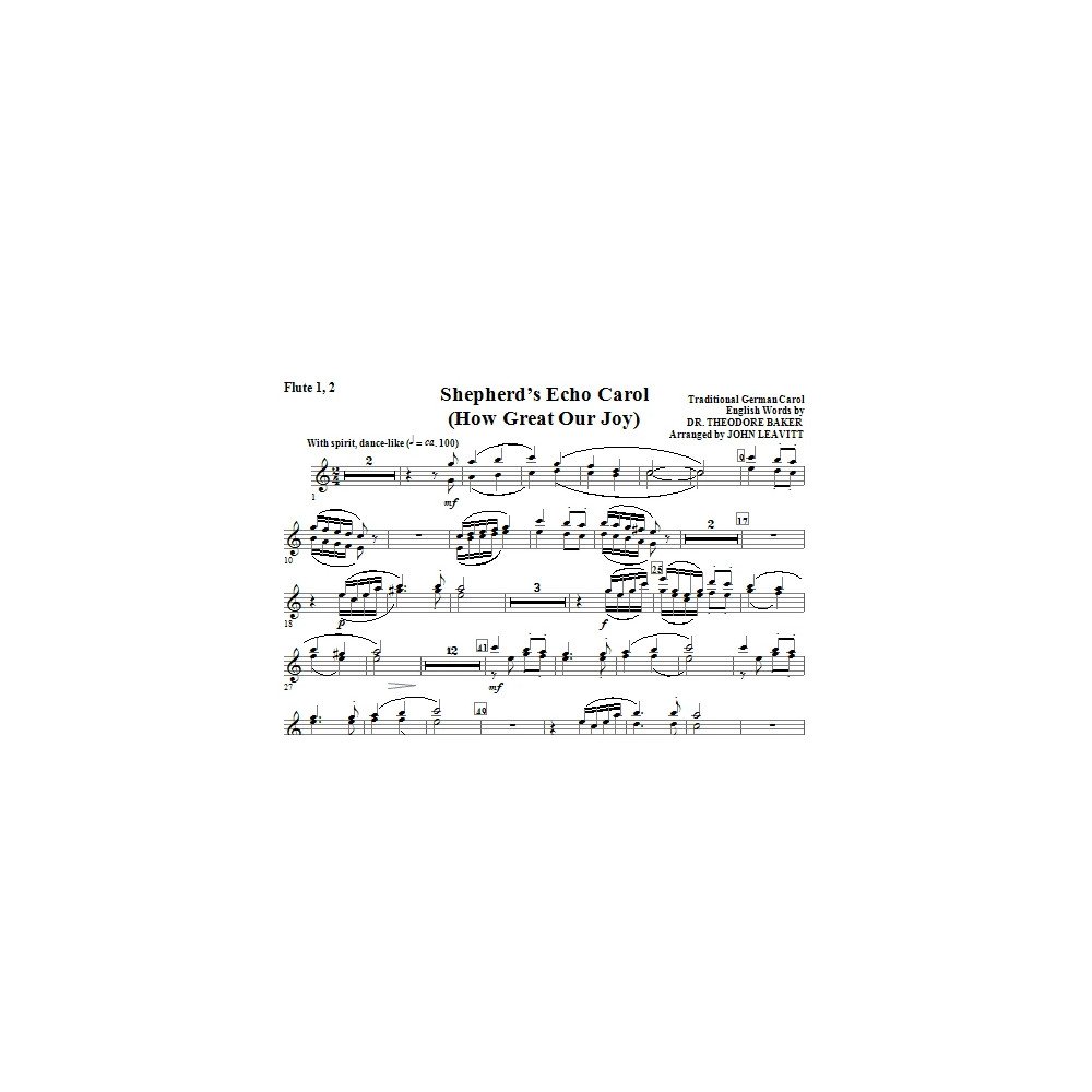 Shepherd's Echo Carol (How Great Our Joy) (arr. John Leavitt) - Flute 1 & 2