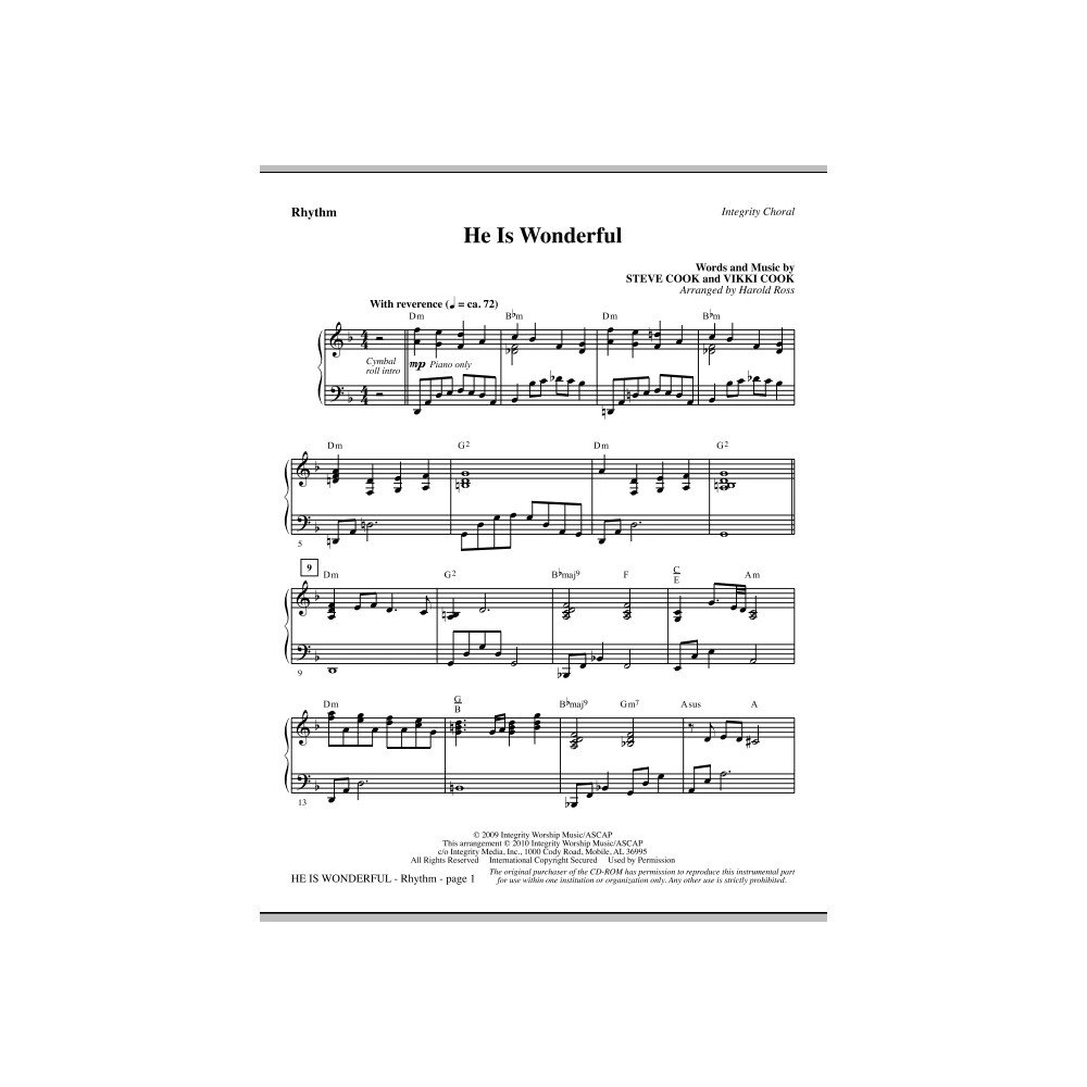 He Is Wonderful - Rhythm