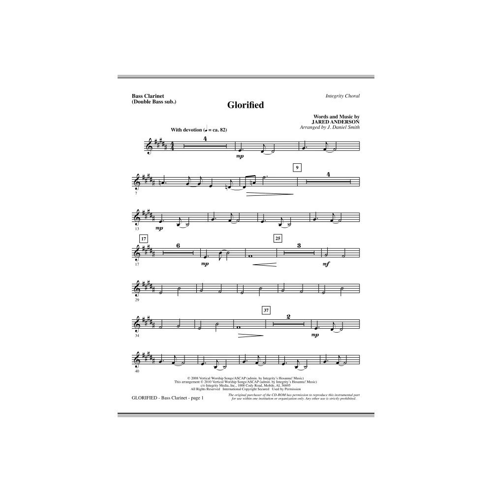 Glorified - Bass Clar. (Double Bass sub.)
