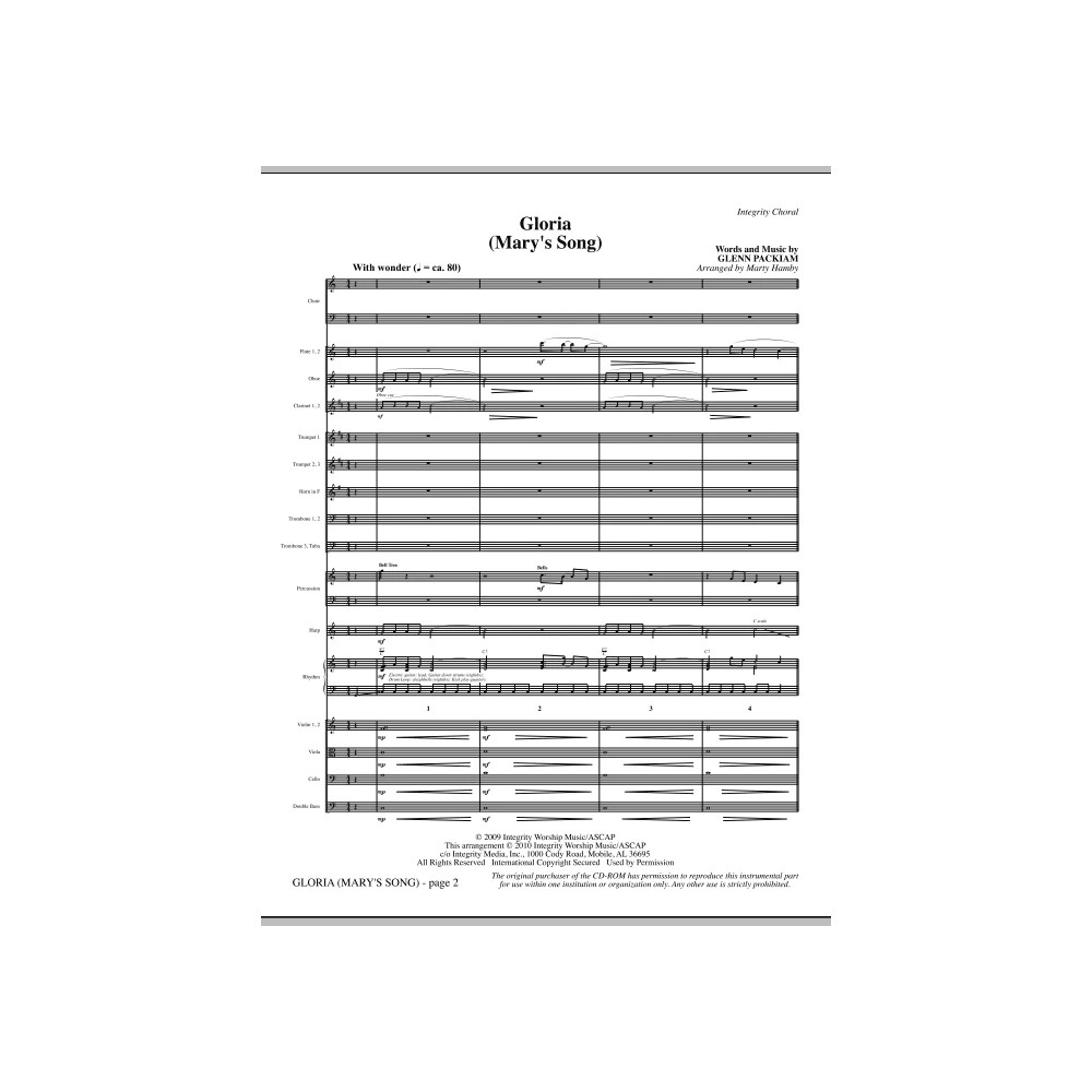 Gloria (Mary's Song) - Full Score