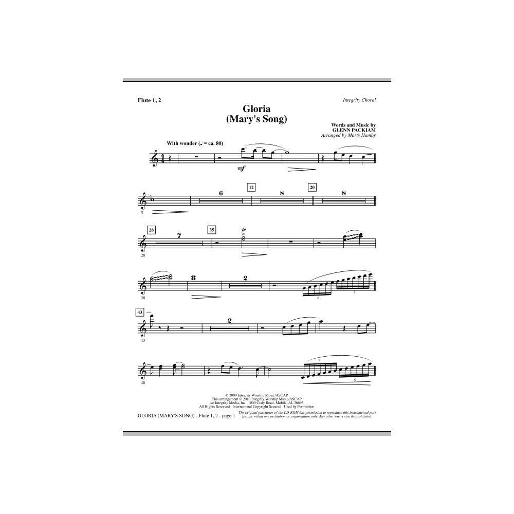 Gloria (Mary's Song) - Flute 1 & 2