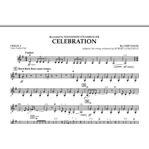 Celebration (Mannheim Steamroller) - Violin 3 (Viola Treble Clef)