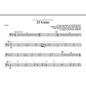 21 Guns (aus American Idiot) (Arr. Roger Emerson) - Bass