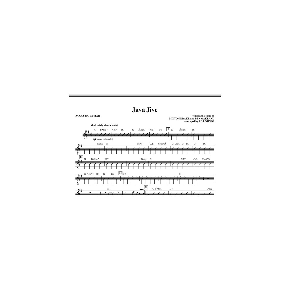 Java Jive (TTBB Octavo Accompaniment Parts) - Acoustic Guitar
