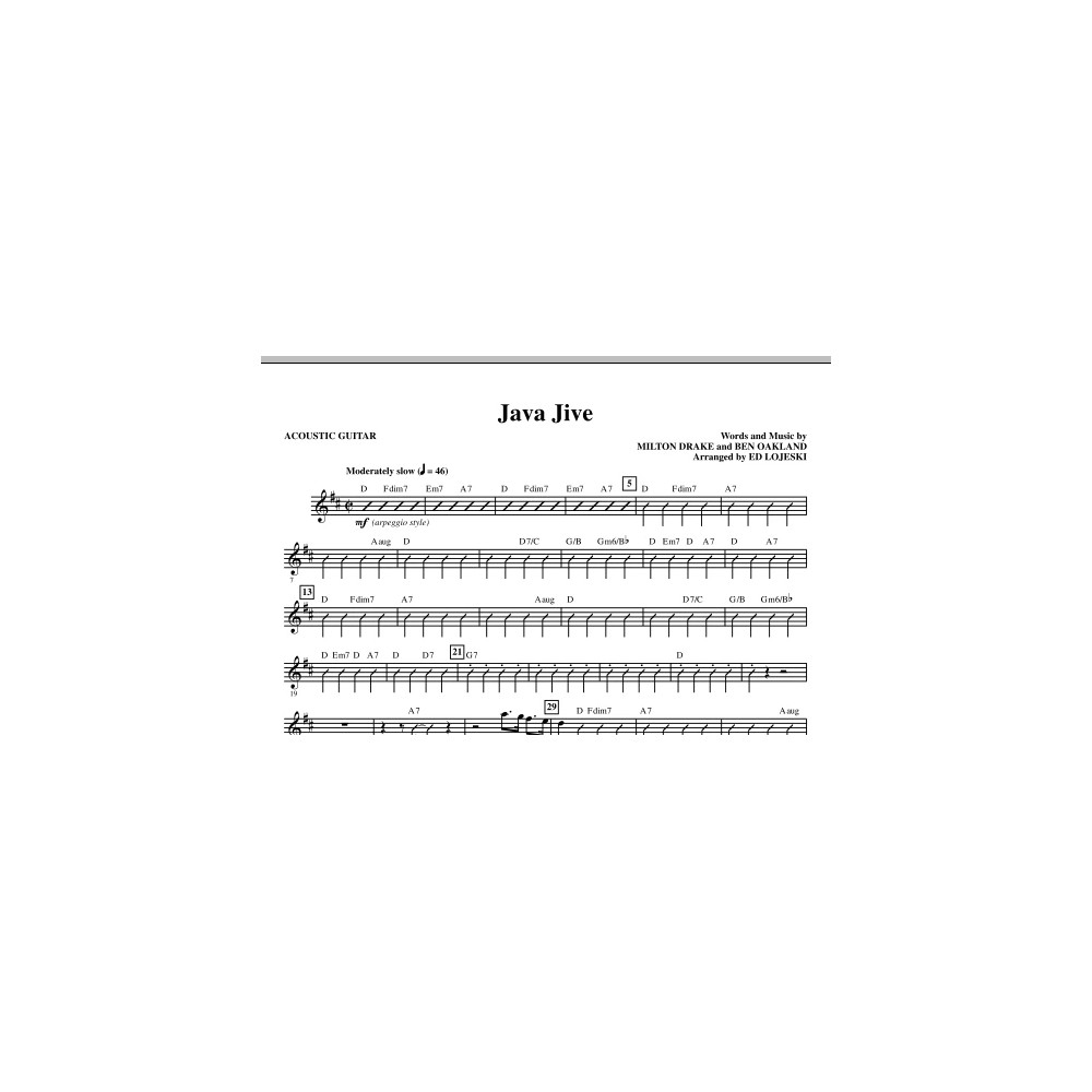 Java Jive (SSAA Octavo Accompaniment Parts) - Acoustic Guitar