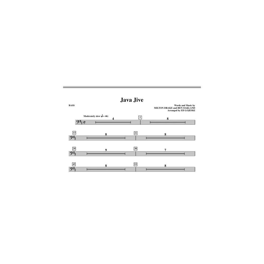 Java Jive (SSAA Octavo Accompaniment Parts) - Bass