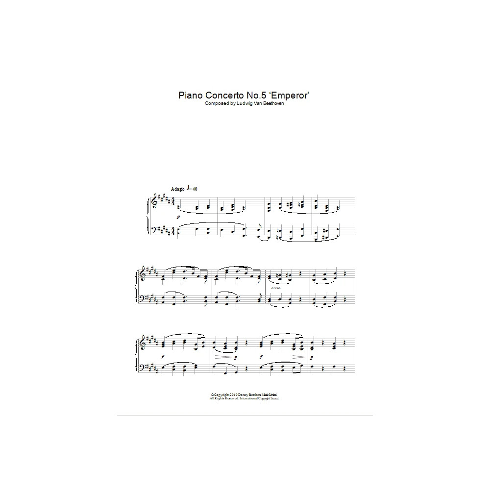 Klavierkonzert Nr. 5 (Kaiser), Es-Dur, Op. 73, Thema aus dem zweiten Satz