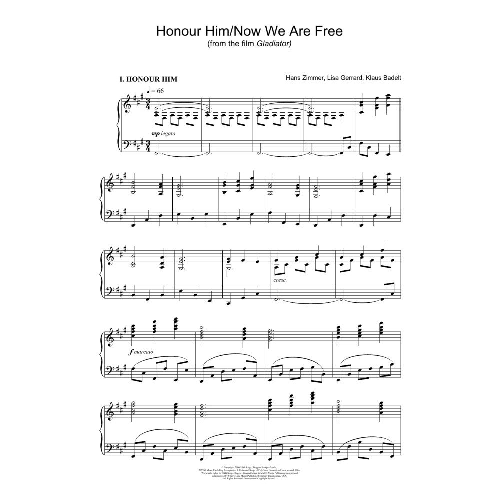 Honor Him/Now We Are Free (from Gladiator)