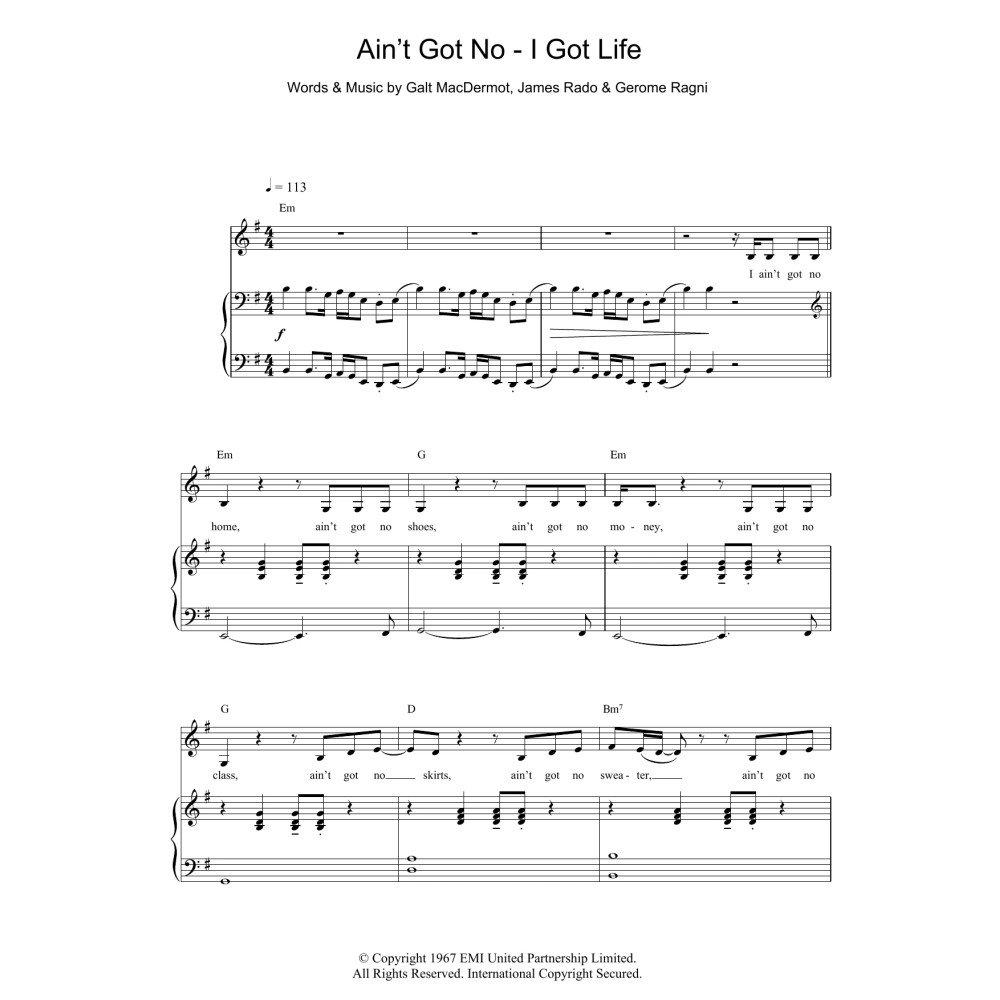 Ain't Got No - I Got Life