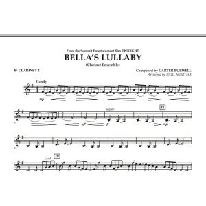 Bella's Lullaby (Clarinet Ensemble with Opt. Rhythm Section) - Bb Clarinet 2