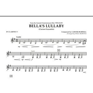 Bella's Lullaby (Clarinet Ensemble with Opt. Rhythm Section) - Bb Clarinet 3