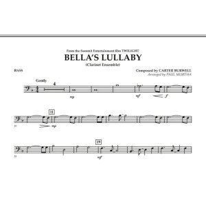 Bella's Lullaby (Clarinet Ensemble with Opt. Rhythm Section) - Bass