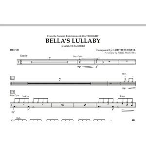 Bella's Lullaby (Clarinet Ensemble with Opt. Rhythm Section) - Drums
