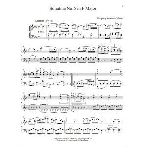 Sonatina No. 5 In F Major