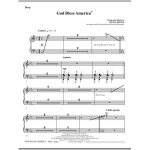 God Bless America - Harp
