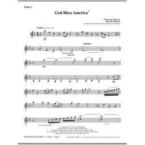 God Bless America - Violin 2